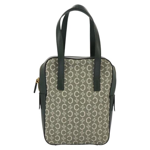 CELINE C Macadam Canvas Hand Bag Gray Gold - Picture 2 of 13